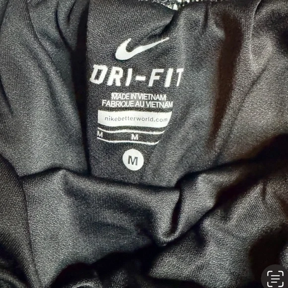 Nike Black and White Athletic Shorts with Curved Hemline - Picture 3 of 4